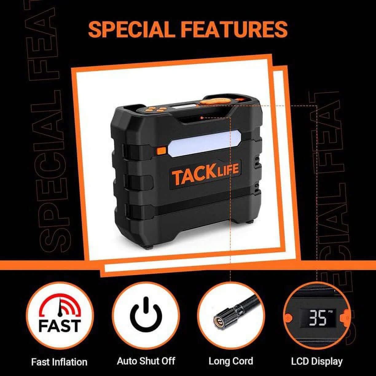 A6 Car Tire Inflator 12V DC Portable Air Compressor