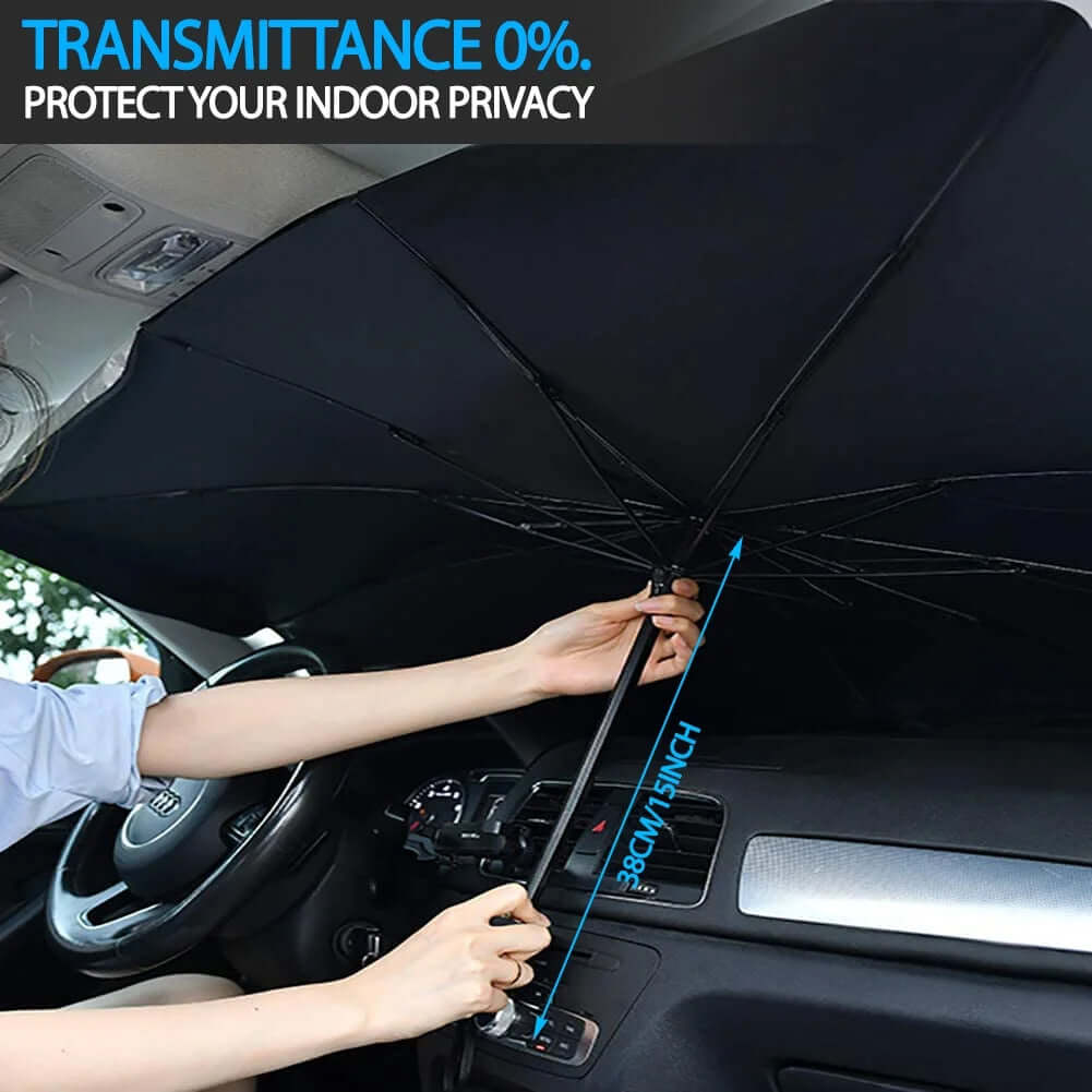 User installing UV protection automotive window shade in car for enhanced privacy and reduced sunlight exposure.