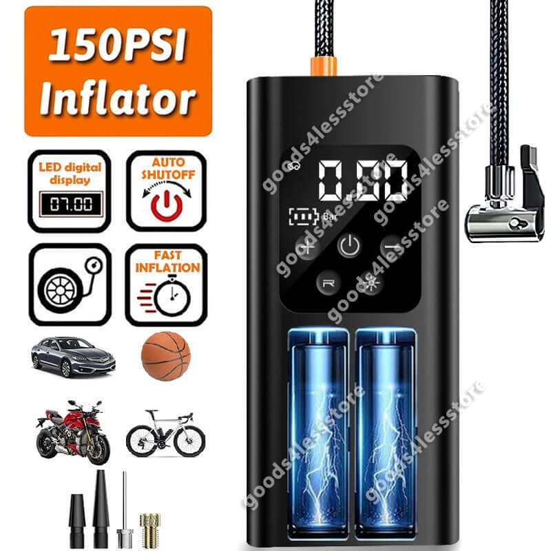 150 PSI Digital Tire Inflator Car Air Pump Compressor Electric Portable Auto 12V