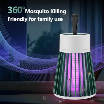 Indoor and Outdoor Bug Zapper and Fly Trap - Portable Mosquito and Fruit Fly Control for Home, Garden, and Camping - Green 2-Pack