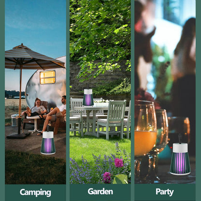 Indoor and Outdoor Bug Zapper and Fly Trap - Portable Mosquito and Fruit Fly Control for Home, Garden, and Camping - Green 2-Pack