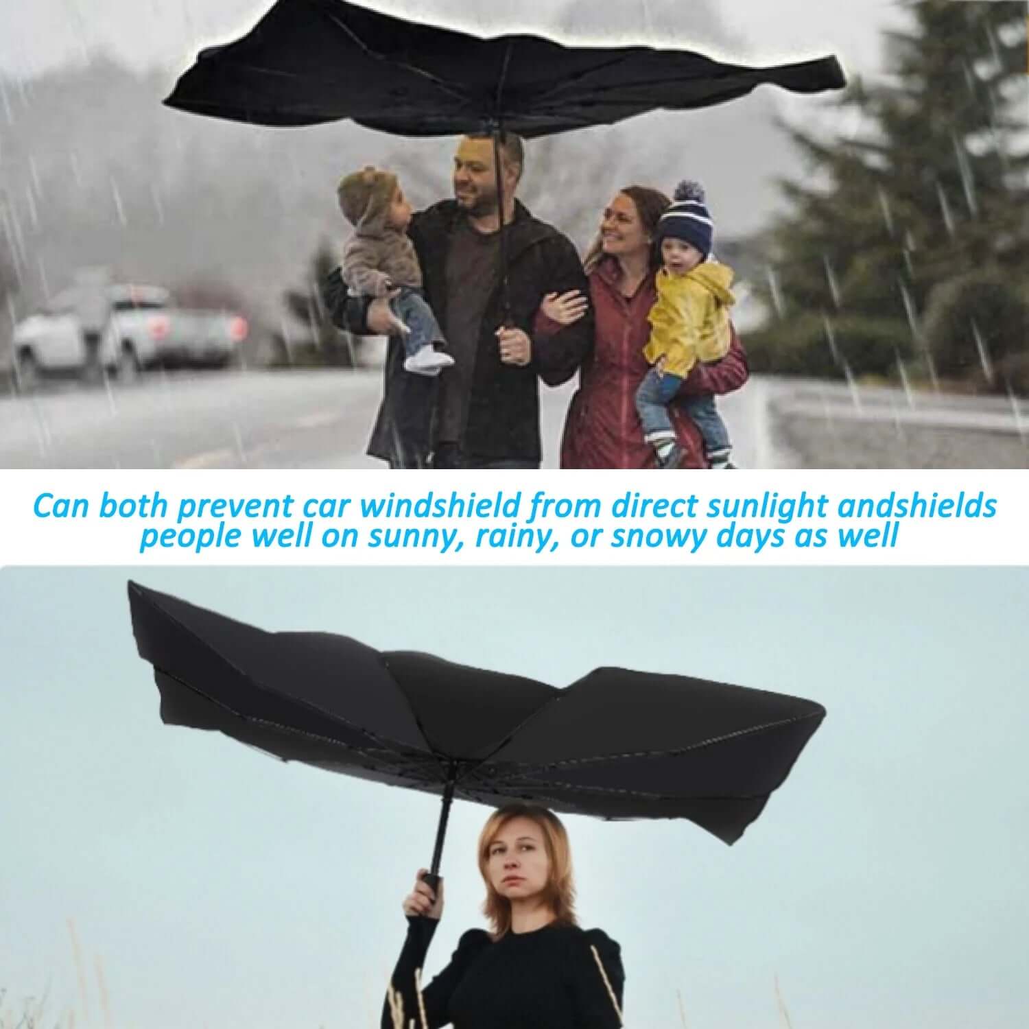 UV Protection Automotive Window Shades, Hardness Steel Black, 49" X 26", 12 Oz